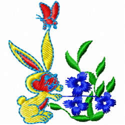Rabbits Embroidery Design 2 Rabbits Embroidery Design 2